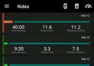 Eggrider app rides page Eggrider app rides page