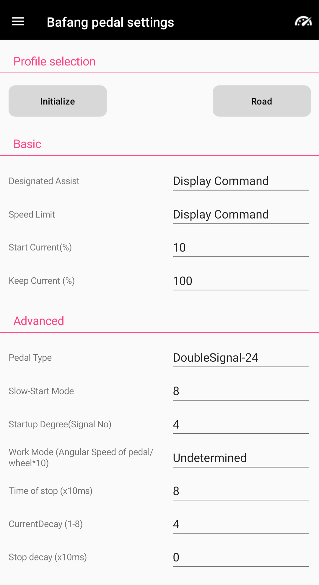 Bafang BBSHD pedal road settings Bafang BBSHD pedal road