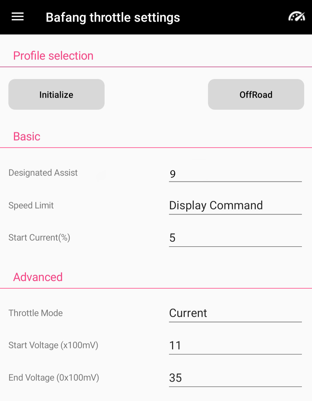 Bafang BBSHD throttle off settings Bafang BBSHD throttle off