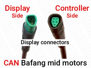 CANbus Bafang mid motor display connectors CANbus Bafang mid motor display connectors